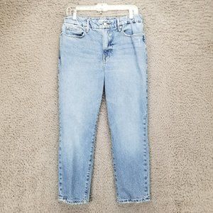 Good American Jean Womens 6 Medium Wash Stretch High Rise Shaping Straight